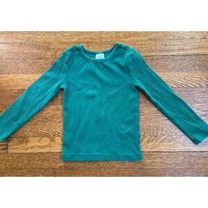 Hanna Andersson Girls' Green Ribbed Shirt Size 4